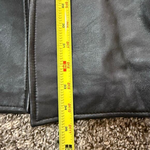 Cabela’s Black Leather Jacket Coat Long Trench Medium - Picture 7 of 7